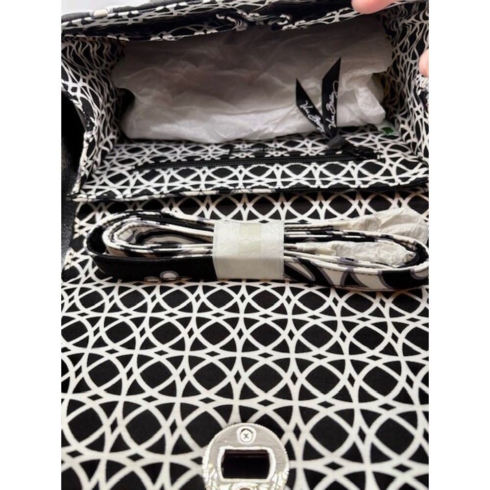 Vera Bradley Julia Satchel in Night & Day w/ Crossbody Strap Black and White NEW - Picture 3 of 11
